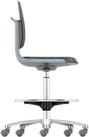Arbeitsdrehstuhl Bimos Labsit hoch in Anthrazit mit Integralschaum und Sitz-Stopp-Rollen, B/T/H: 45 x 42 x 56-81 cm - Bild 1