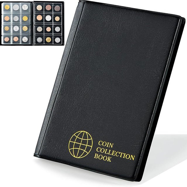 Schwarzer Münzalbum-Halter aus Kunststoff mit 120, 150 oder 240 Taschen zur Organisation deiner Münzsammlung - Bild 1