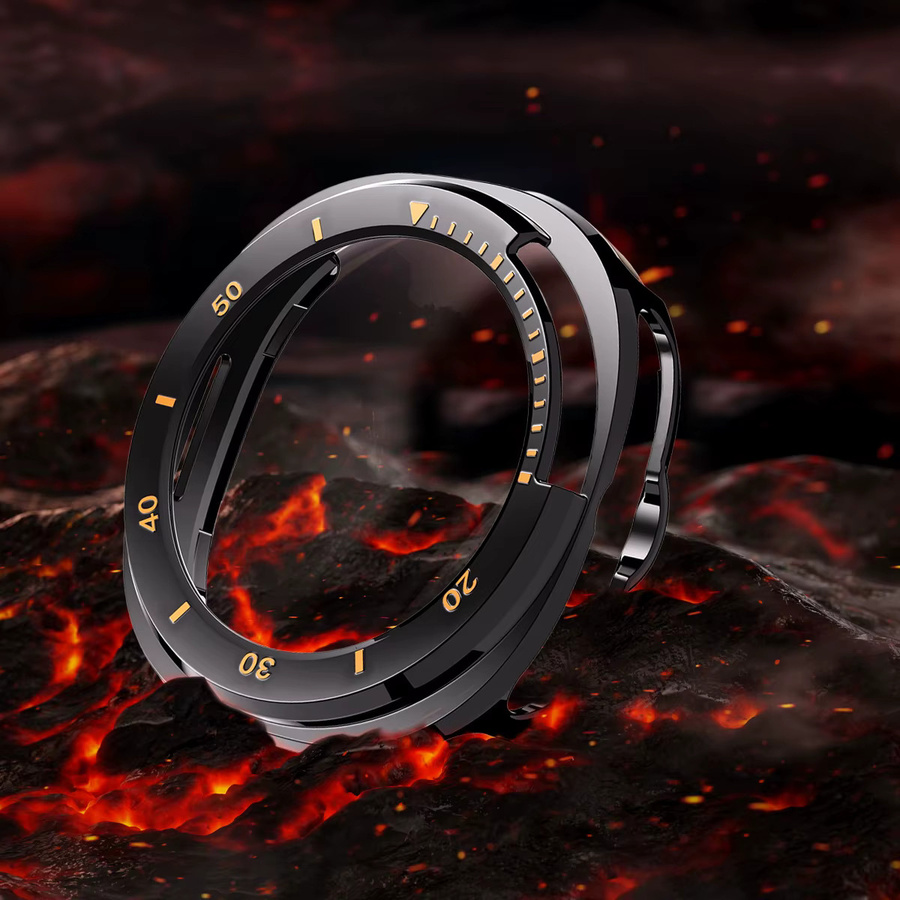 OAKCHARM Schutzhülle für Samsung Galaxy Watch 8, klassisch, Silber, Black - Bild 2
