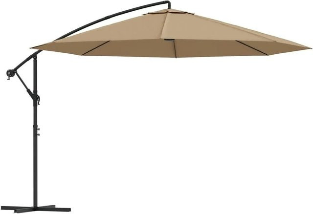 Furnicato Ampelschirm mit Aluminium-Mast in Taupe, Durchmesser: 350 cm - Bild 1