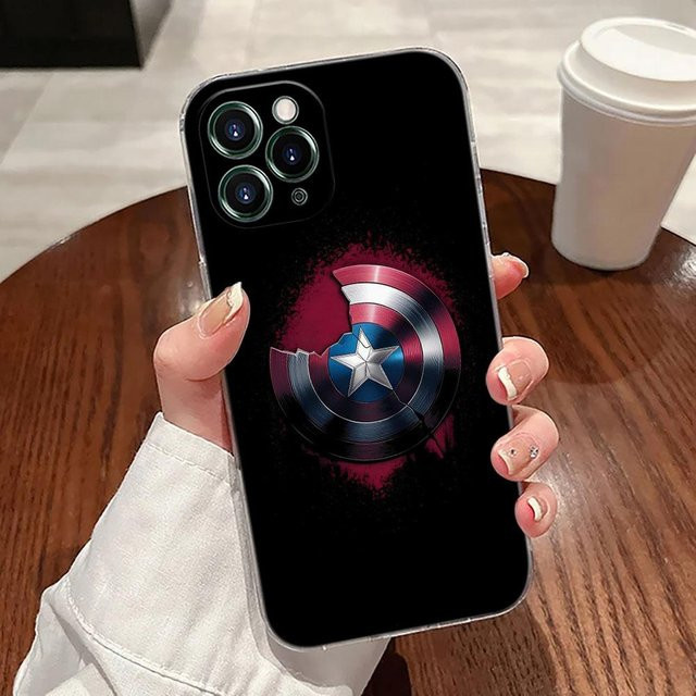 Transparente Marvel Captain America Schild Handyhülle für Apple iPhone 11 bis 17 Pro Max Plus und Air - Bild 1