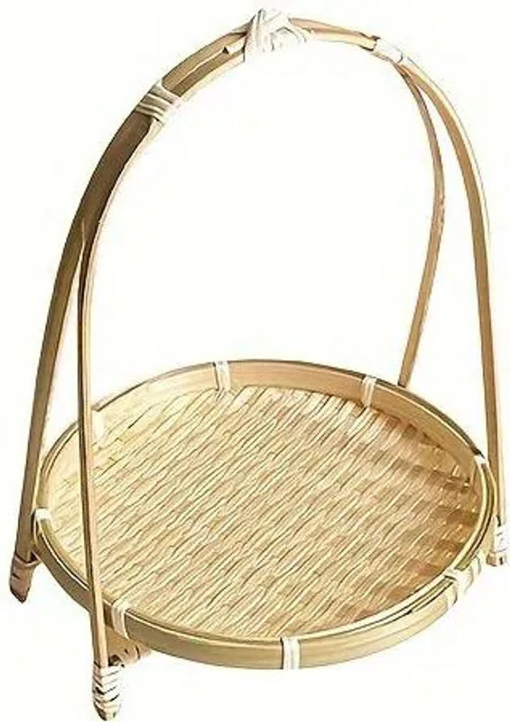 Handgefertigter quadratischer Bambus-Aufbewahrungskorb von SZ-Damai in Beige für Obst, Snacks und Kuchen - Bild 1