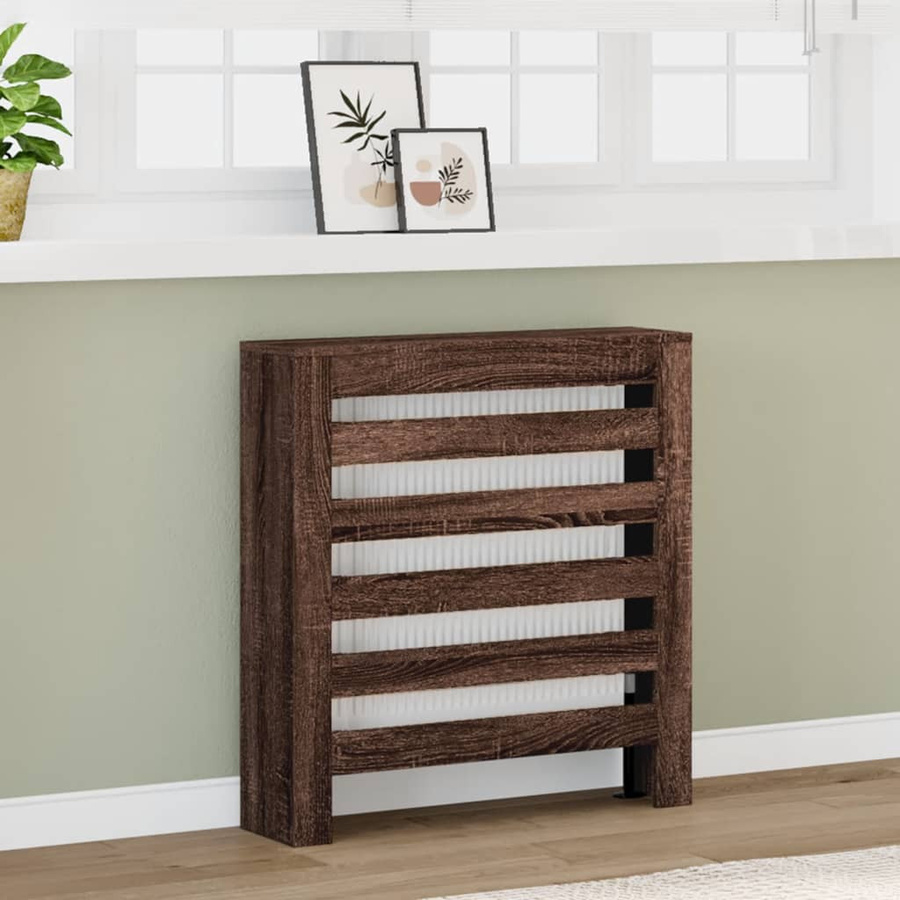 vidaXL Heizkörperverkleidung in Eiche Braun mit modernem Latten-Design aus Holzwerkstoff, B/T/H: 78 x 20 x 82 cm - Bild 3