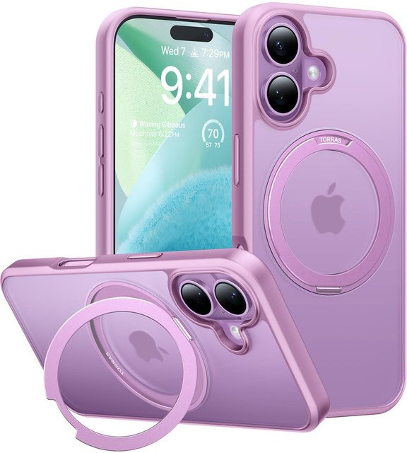 Torras Ostand Pro Series Handyhülle für iPhone 16 in Pink und Purple - Bild 1