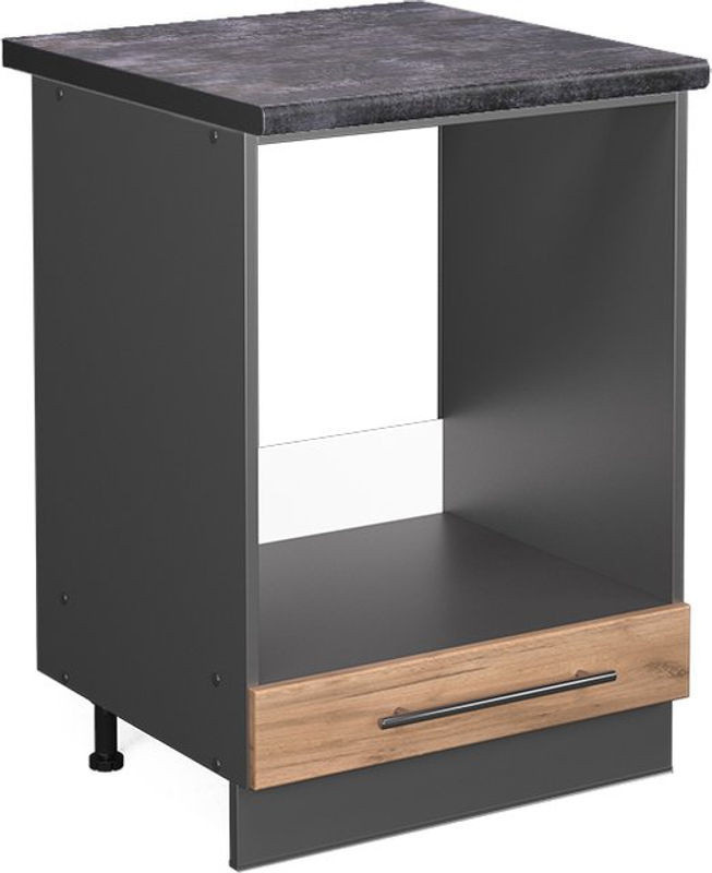 Vicco Herdumbauschrank Fame-line Unterschrank in Goldkraft Eiche und Anthrazit, Breite: 60 cm, Höhe: 82 cm, Tiefe: 60 cm - Bild 1