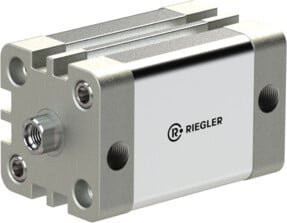 Riegler Kompaktzylinder doppeltwirkend silber ISO21287 Durchmesser: 32 mm, Hub: 125 mm, Anschluss: G1/8 - Bild 1