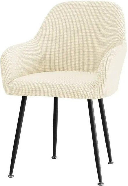 BC-Warm Home Elastischer Stuhlbezug mit hohen Armlehnen für Esszimmerstühle, Beige - Bild 1