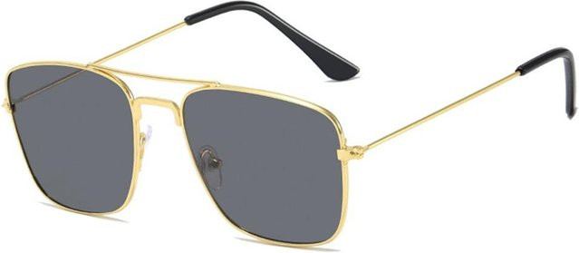 Yiran Health & Beauty Sonnenbrille Cat-Eye, Metall, Vollrand, Unisex, beige - Bild 1