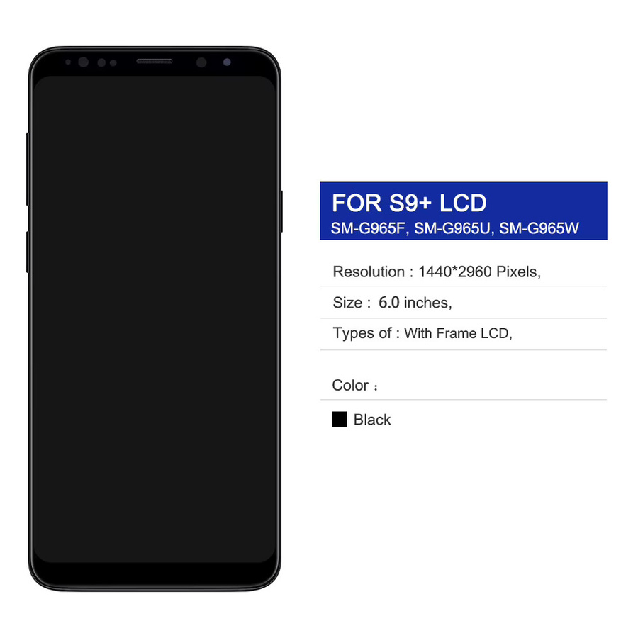 Samsung Galaxy S9 Plus S9+ G965F Display-Baugruppe mit Rahmen und digitalem Touchscreen in Blau - Bild 2