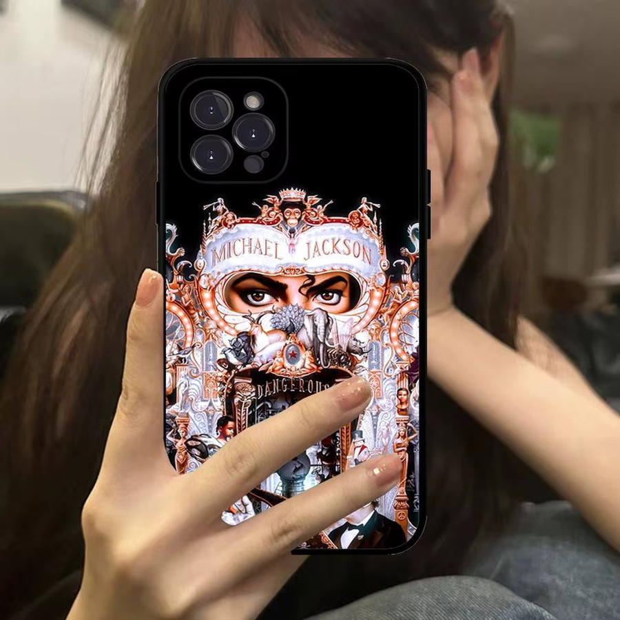 Michael Jackson Silikon Handyhülle für Apple iPhone 17 16 15 14 13 12 11 Pro Max Plus Mini in Schwarz und Multicolour - Bild 2