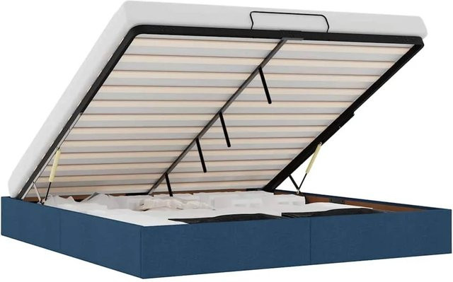 vidaXL Ottoman-Bett in Blau mit Stoffbezug und Lift-up-Funktion, B/T: 200 x 200 cm - Bild 1