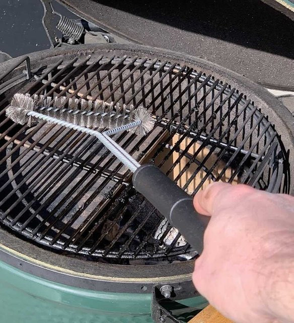 Grillbürste mit langem Griff und dreieckigen Edelstahlborsten für Holzkohle- und Gasgrills, Länge: 51 cm - Bild 1