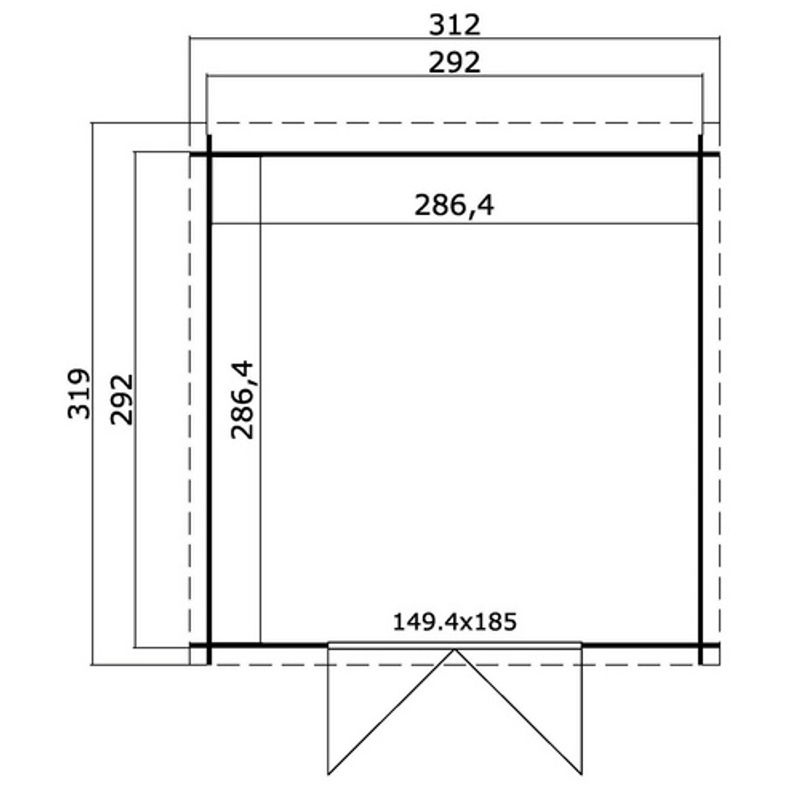 Mr. GARDENER Gartenhaus Malta aus Holz in Grau, B/H/T: 312 x 211 x 319 cm - Bild 2