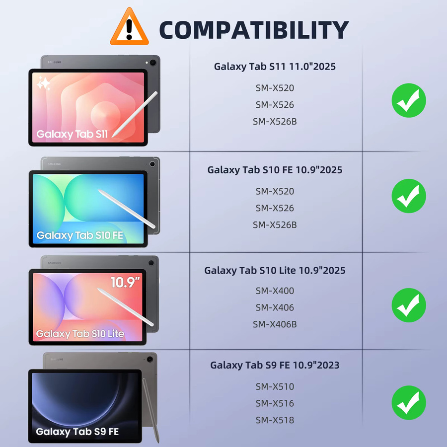 2er-Pack gehärtete Displayschutzfolie für Samsung Galaxy Tab S11, S10 Lite, S10 FE, S9 FE 5G und S9 in Transparent mit 9H Härte und hoher Auflösung - Bild 2