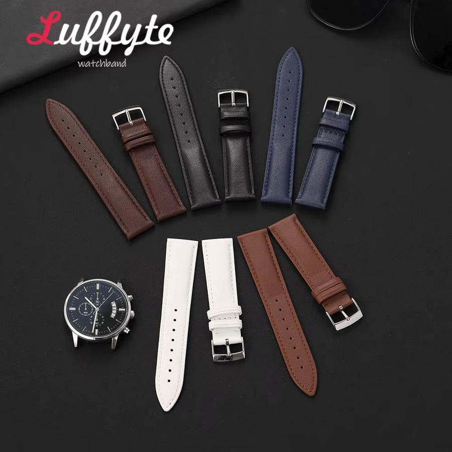 Luffyte Uhrenarmband Echtleder, Weiß, Unisex - Bild 2