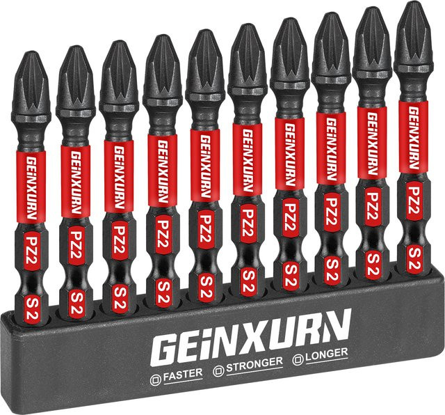 Geinxurn Impact Tough Pozidriv Schraubendreher-Bit Set PZ2 aus S2-Legiertem Stahl - Bild 1
