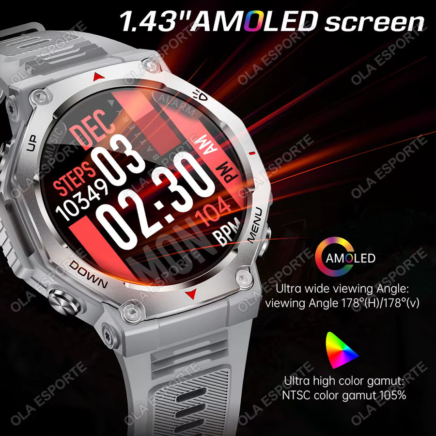 Ola Esporte Smartwatch, Silber, Silikon, GPS, Herren - Bild 3