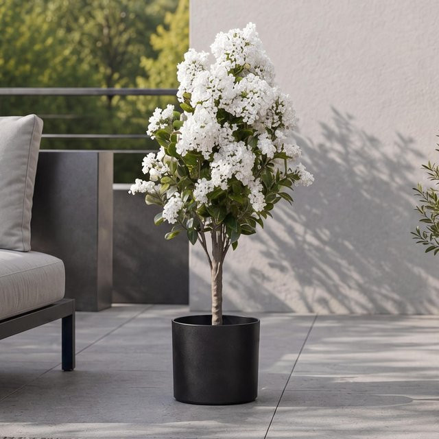 MCW Künstlicher Flieder Q87 Dekopflanze für Outdoor in Weiß, Höhe: 95 cm, Breite: 40 cm, Tiefe: 40 cm - Bild 2