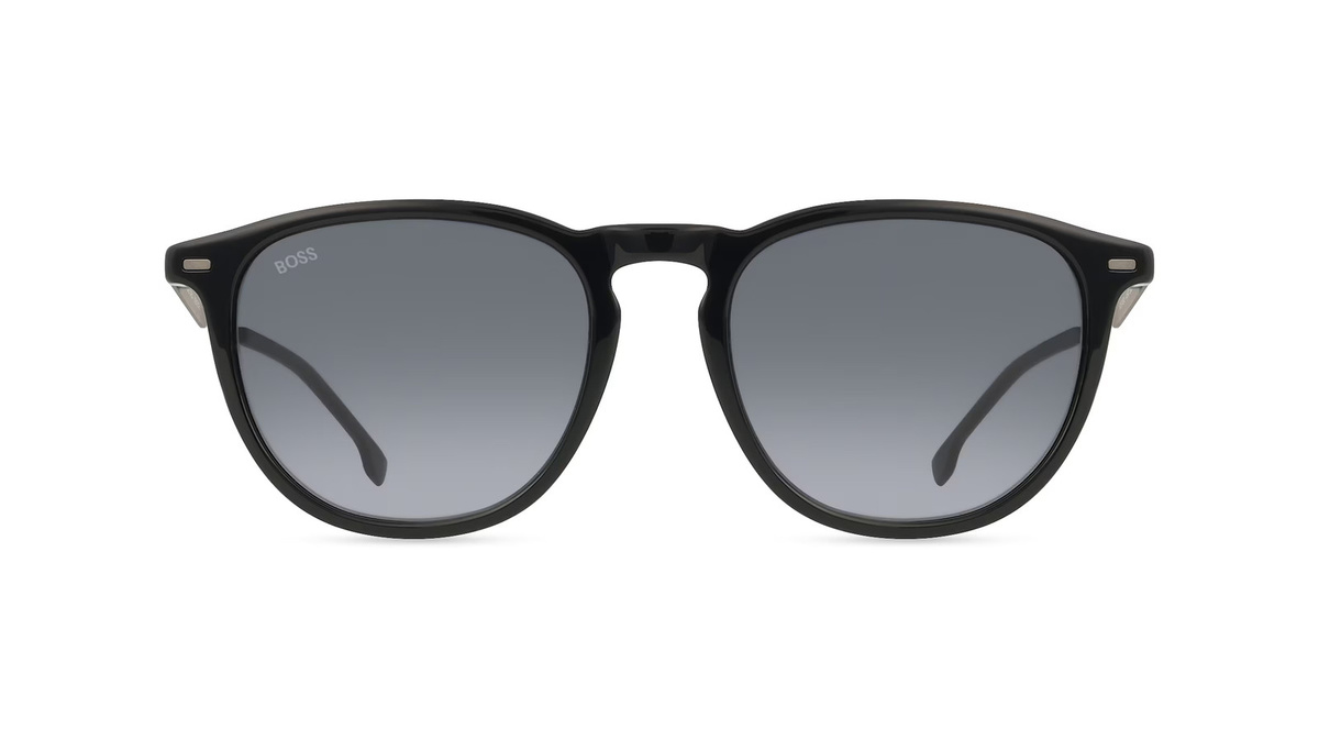 Hugo Boss 1639/S Sonnenbrille Panto, Vollrand, Acetat, Herren, schwarz, grau - Bild 1