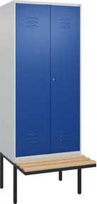 C+P PSA Doppel-Spind Classic PLUS Sitzbank mit 2 Abteilen, Buche-Hartholz und Zylinderschloss, B/T/H: 212 x 80 x 81,5 cm - Bild 1