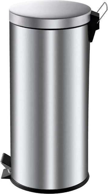 PROREGAL Runder Tretabfallsammler aus Edelstahl mit herausnehmbarem Kunststoff-Inneneimer, Silber, Volumen: 30 Liter, H x B x T: 64 x 30 x 33 cm - Bild 1