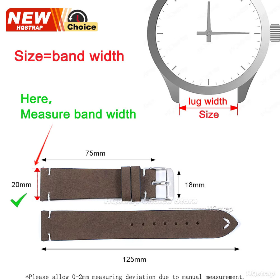 HQstrap Smartwatch-Lederarmband, Schwarz, Unisex - Bild 3