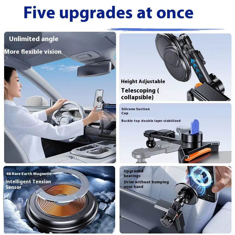 EARY Auto-Handyhalterung 360 Grad verstellbar für Tesla Model 3 und Model Y, kompatibel mit iPhone 17 16 15 14, Schwarz - Bild 5
