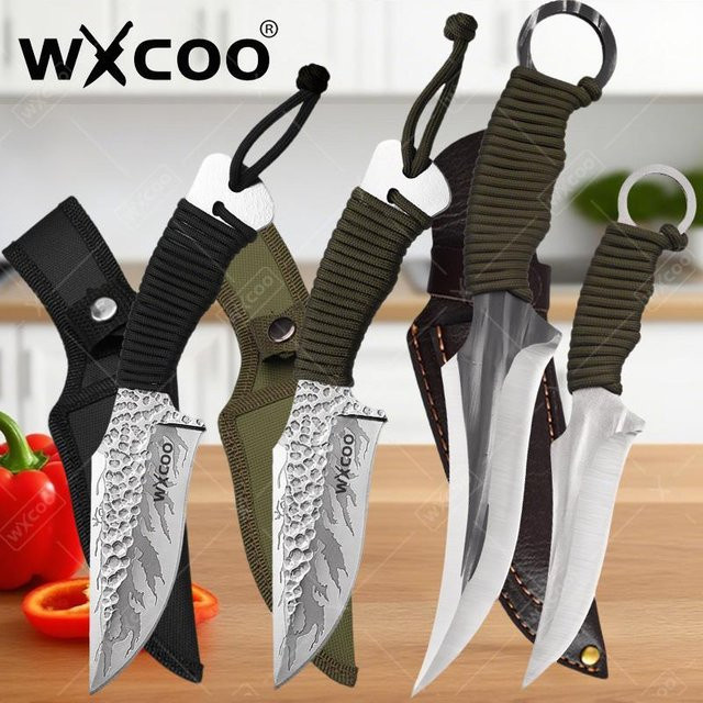 WXCOO Chef Utility Messer aus Edelstahl in Silber mit Holzgriff zum Schneiden von Fleisch, Obst und Gemüse - Bild 1