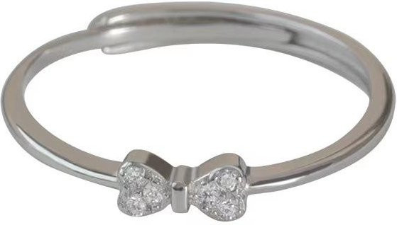 Schleifenring 925 Silber, Zirkonia, Damen, grau - Bild 1