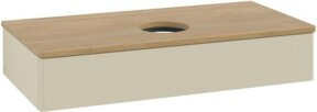 V&B Waschtischunterschrank Antao mit Beleuchtung, Farbe Grau, Eiche Honig lackiert, B/T/H: 100 x 50 x 19 cm - Bild 1