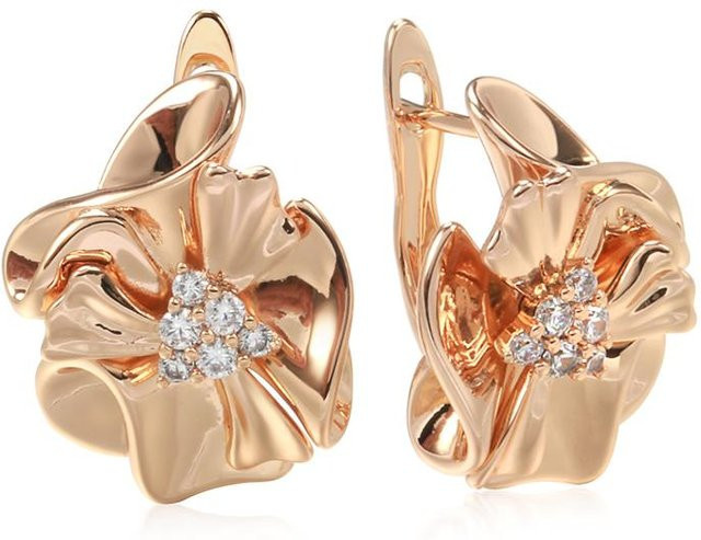 Hängeohrringe Kupfer, Roségold, Zirkonia, Vintage, Damen - Bild 1