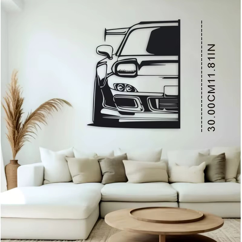 DDPNKL RX7 Metall-Wandkunst Wanddekoration in Schwarz - Bild 2