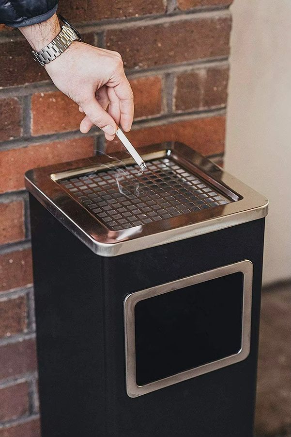 Ecole Hotel-Aschenbecher und Mülleimer aus Stahl in Silber/Schwarz mit 35 l oder 45 l Fassungsvermögen - Bild 4