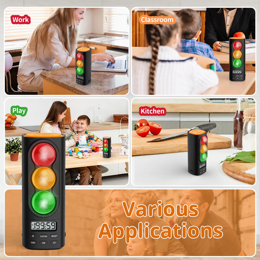Verkehrsampel-Visualtimer für Kinder, 199-Minuten-Countdown-Timer, Bunt / Mehrfarbig, Blau - Bild 6