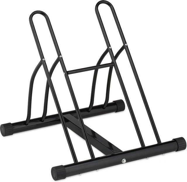 Relaxdays Fahrradständer aus Stahl in Schwarz pulverbeschichtet für 2 Fahrräder, B/T/H: 57 x 60,5 x 55 cm - Bild 1