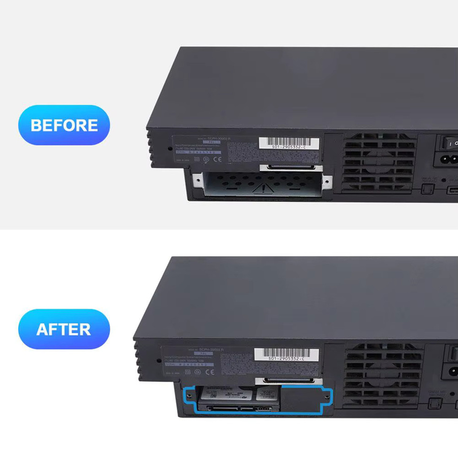 SATA Netzwerk Adapter Halterung für PS2 PlayStation 2 Festplatte und SSD Ständer in Schwarz - Bild 5