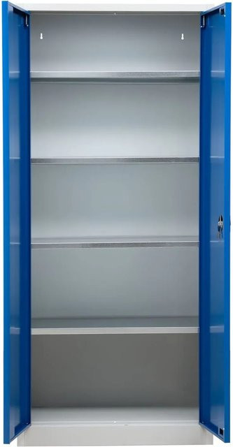 PROREGAL Flügeltürenschrank Badger mit 4 Fachböden, verzinkt, Grau-Blau, H x B x T: 180 x 80 x 38 cm - Bild 1