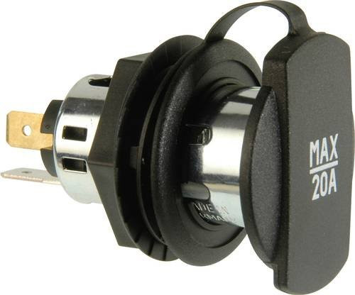 ProCar Power-Steckdose mit Schraubgewinde in Schwarz für Zigarettenanzünderstecker mit max. 20A Belastbarkeit - Bild 1