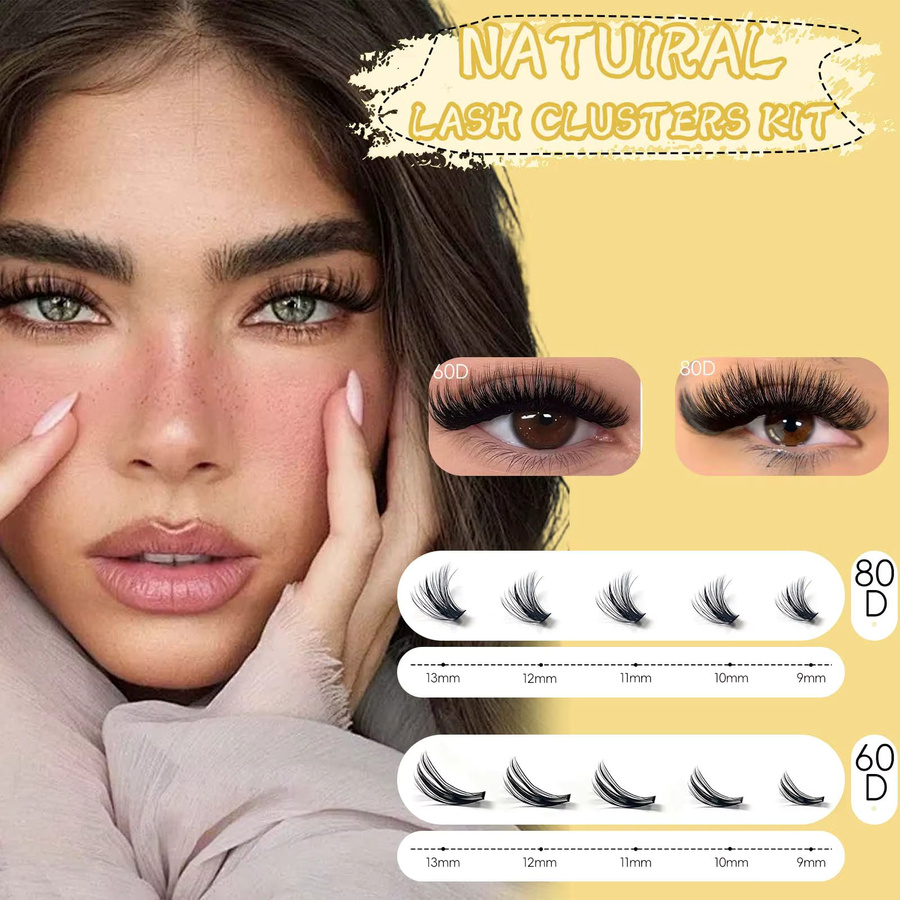 Anlinnet Künstliche Wimpern, Black, Unisex - Bild 2