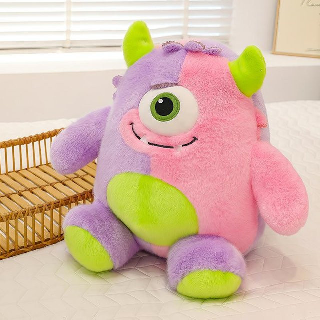 Yiran toy Einäugiges Monster Plüschtier, Rosa Lila Farbverlauf, 45cm, ab 14 Jahren - Bild 1