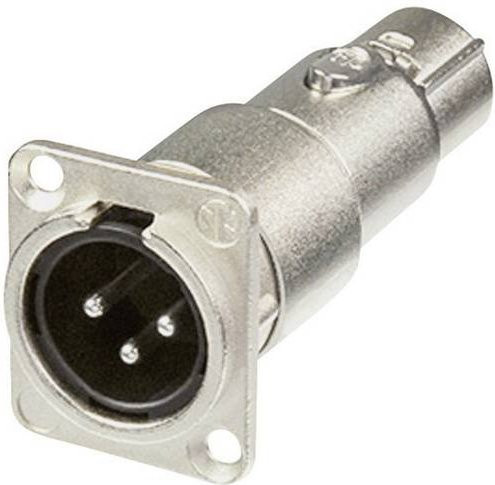 Neutrik NA3MDF XLR-Adapter XLR-Stecker auf XLR-Buchse in Silber - Bild 1