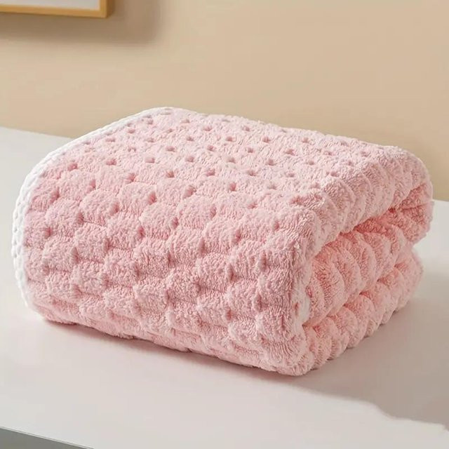 MGB Handtuch aus Korallenvlies in Rosa, schnelltrocknendes und super saugfähiges Mikrofaser-Badetuch für Erwachsene, B/H: 70 x 140 cm - Bild 1