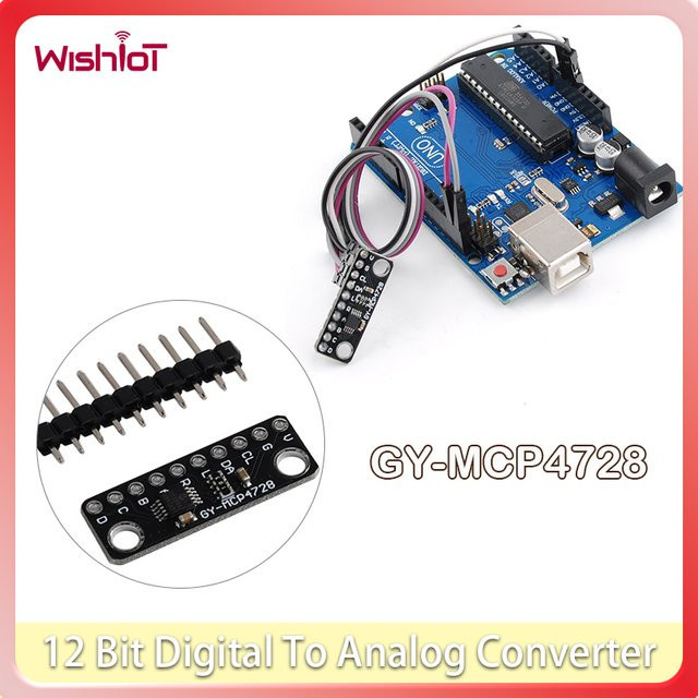 wishiot GY-MCP4728 I2C Digital 12-Bit-Analog-Konverter MCP4728 DAC-Breakout-Sensormodul für Arduino DIY-Projekte - Bild 1