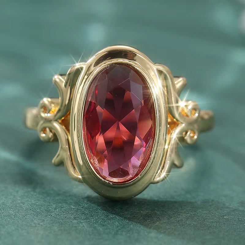 YoYo Ring, vergoldet, Rubin, Damen, Vintage - Bild 4
