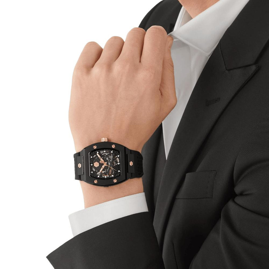 Philipp Plein Armbanduhr Automatik, Keramik, Silikon, Schwarz, Herren - Bild 3