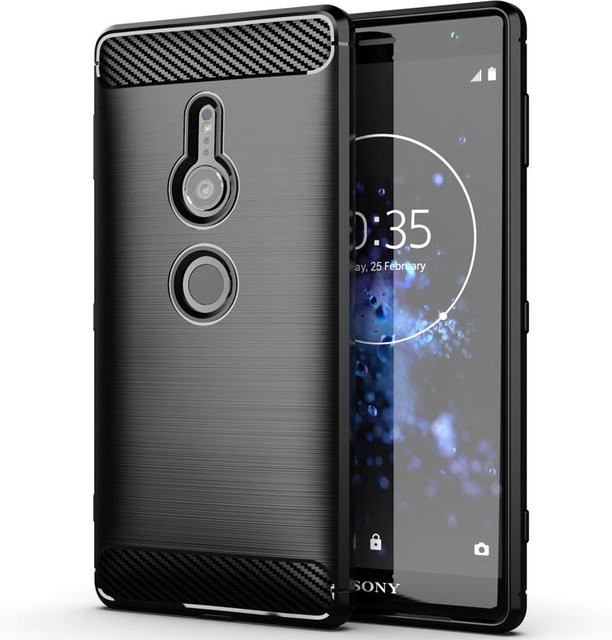Stoßfeste Silikon Schutzhülle für Sony Xperia XZ2 aus flexiblem TPU in Schwarz - Bild 1