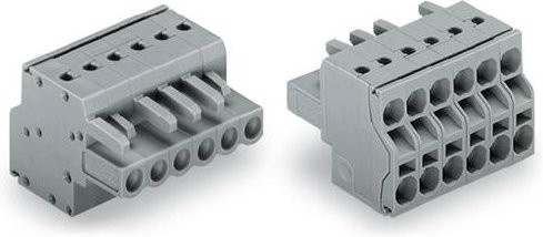 WAGO Buchsengehäuse-Kabel 231 Polzahl 4, Rastermaß 5 mm, Farbe: Grau, 100 Stück - Bild 1