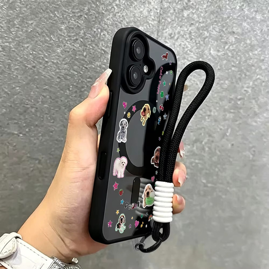 Magnetische Handyhülle für Apple iPhone Modelle inklusive Welpen-Aufklebern - Bild 6