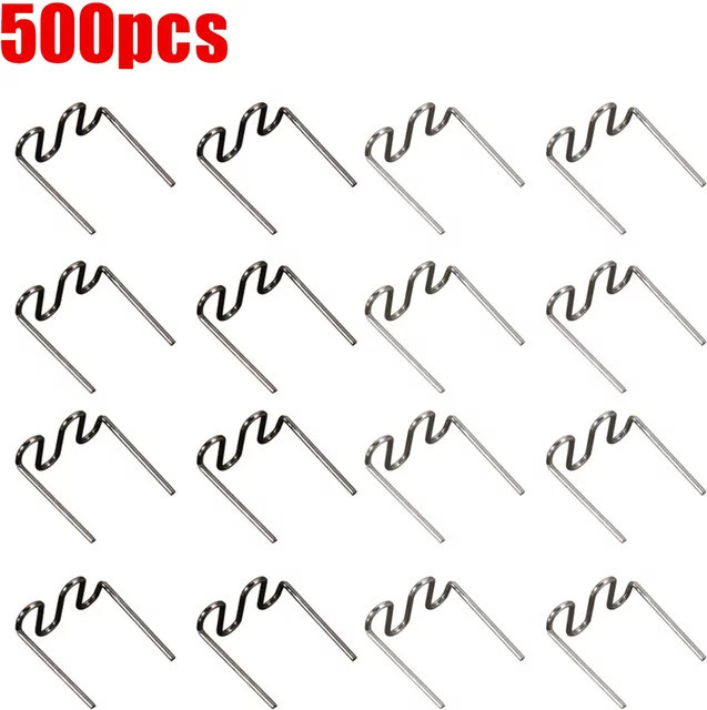 500 Stück Kunststoff Reparatur Heftklammern aus Nylon in Silber für Heißer Hefter zur Stoßstangen Reparatur mit 0,6 mm und 0,8 mm Wellen - Bild 1