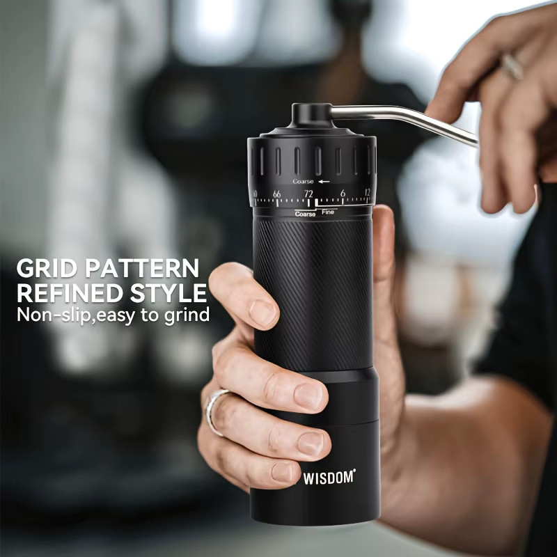 CF Wisdom Handmühle aus Edelstahl mit konischem Mahlwerk und Präzisionseinstellung in Schwarz oder Silber - Bild 5